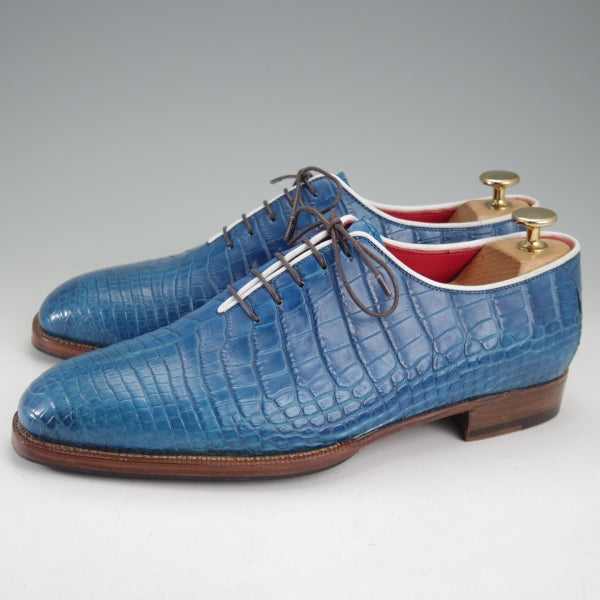 美品★(伊)エンツォ・ボナフェ SIZE 6【オーダー時価格40万円程度★クロコダイル/純正シューツリー付】9分仕立て/Enzo Bonafe★n642