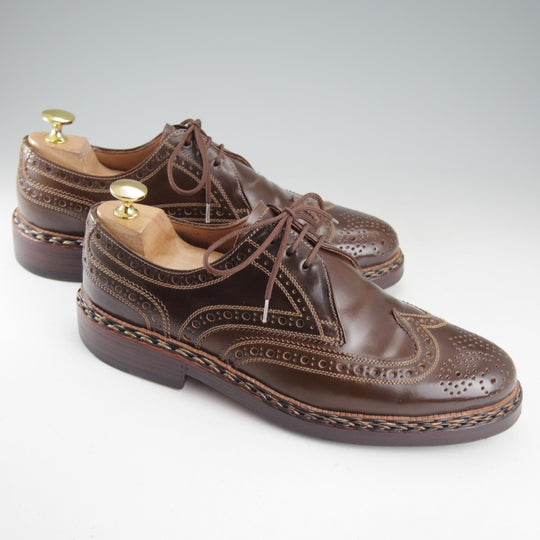 極美品★(独)ハインリッヒ・ディンケラッカー SIZE 6.5【貴重★茶系コードバン/純正ツリー付/BUDA】ブダ/Heinrich Dinkelacker★p248