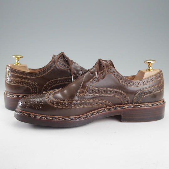 極美品★(独)ハインリッヒ・ディンケラッカー SIZE 6.5【貴重★茶系コードバン/純正ツリー付/BUDA】ブダ/Heinrich Dinkelacker★p248