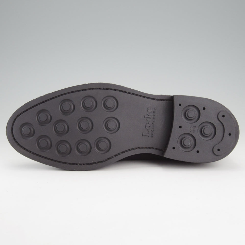 ほぼ試着程度★(英)Loake/ローク 5.5F【定価￥69,300-★RUSSELL/1880 Classic Collection】タッセルローファー/スエード/黒★o137