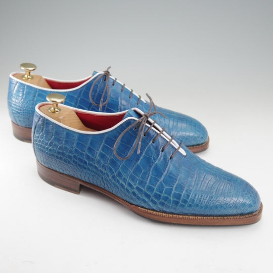 美品★(伊)エンツォ・ボナフェ SIZE 6【オーダー時価格40万円程度★クロコダイル/純正シューツリー付】9分仕立て/Enzo Bonafe★n642