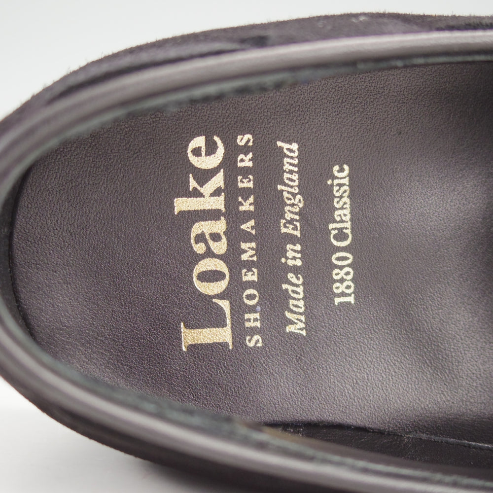ほぼ試着程度★(英)Loake/ローク 5.5F【定価￥69,300-★RUSSELL/1880 Classic Collection】タッセルローファー/スエード/黒★o137