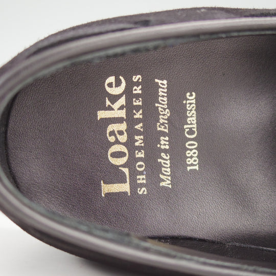 ほぼ試着程度★(英)Loake/ローク 5.5F【定価￥69,300-★RUSSELL/1880 Classic Collection】タッセルローファー/スエード/黒★o137