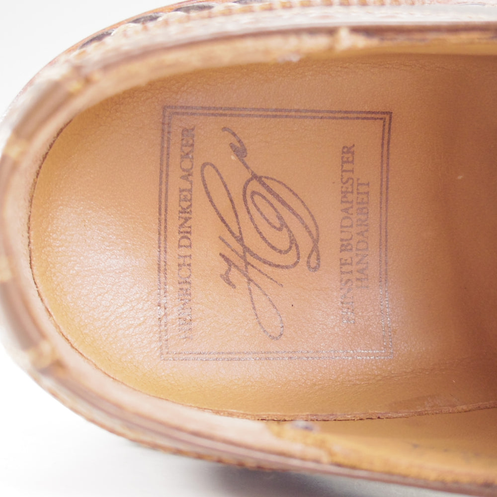 極美品★(独)ハインリッヒ・ディンケラッカー SIZE 6.5【貴重★茶系コードバン/純正ツリー付/BUDA】ブダ/Heinrich Dinkelacker★p248