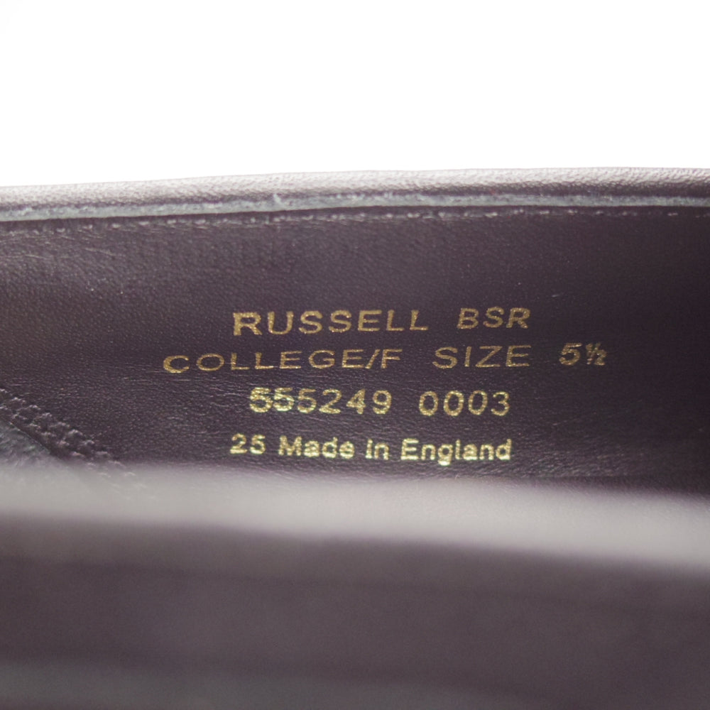 ほぼ試着程度★(英)Loake/ローク 5.5F【定価￥69,300-★RUSSELL/1880 Classic Collection】タッセルローファー/スエード/黒★o137