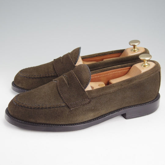 極上★オールデン 6.5D【現行定価17万円以上★ユナイテッドアローズ25周年記念モデル/62445】コインローファー/スエード/緑/ALDEN★o138