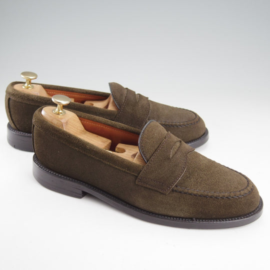 極上★オールデン 6.5D【現行定価17万円以上★ユナイテッドアローズ25周年記念モデル/62445】コインローファー/スエード/緑/ALDEN★o138