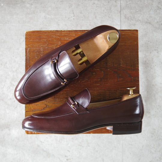 未使用★(伊)タニノクリスチー SIZE 6【デッドストック品★ビットローファー/濃茶】スリッポン/カーフ/メンズ/TANINO CRISCI★p259