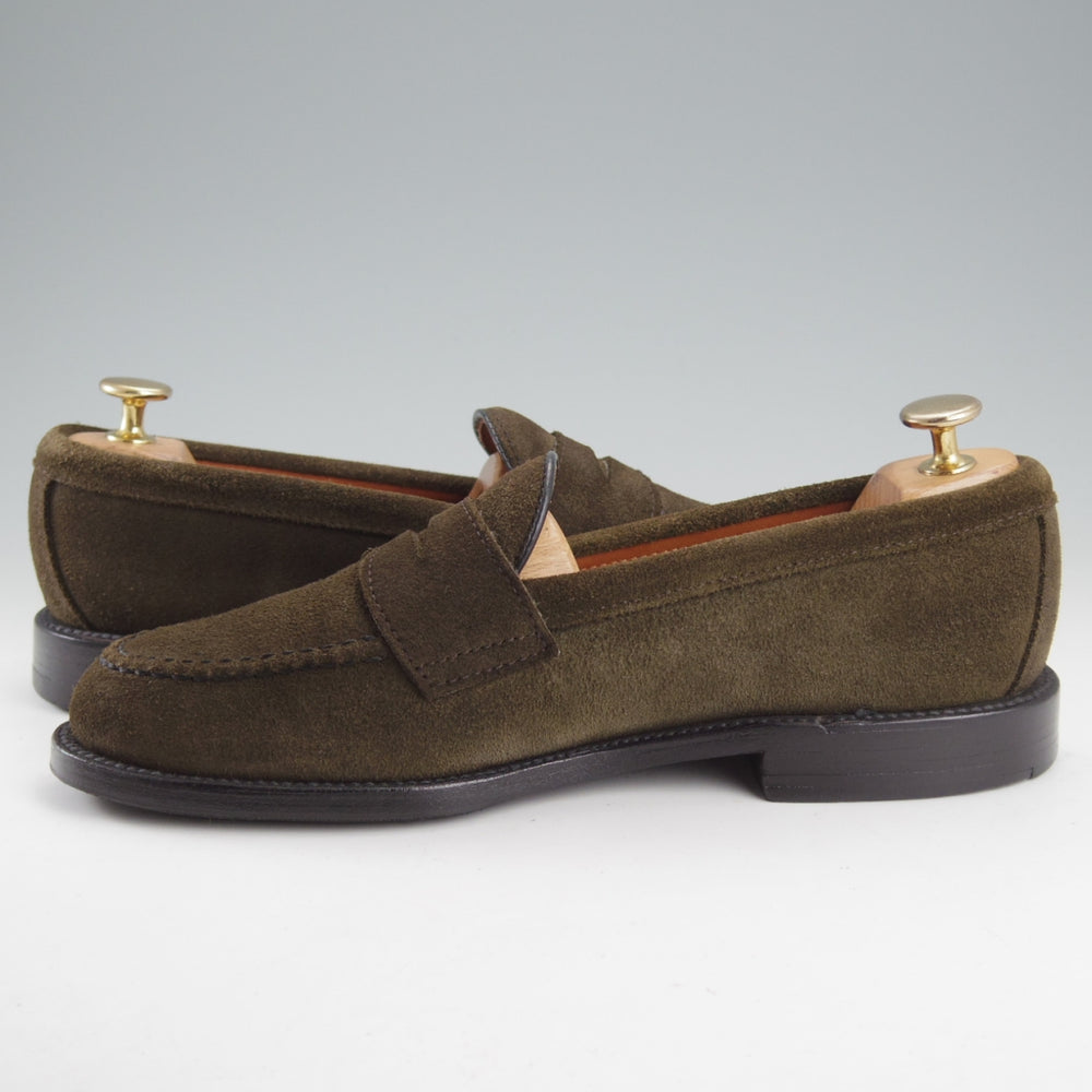 極上★オールデン 6.5D【現行定価17万円以上★ユナイテッドアローズ25周年記念モデル/62445】コインローファー/スエード/緑/ALDEN★o138
