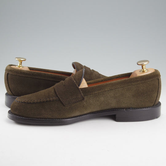 極上★オールデン 6.5D【現行定価17万円以上★ユナイテッドアローズ25周年記念モデル/62445】コインローファー/スエード/緑/ALDEN★o138