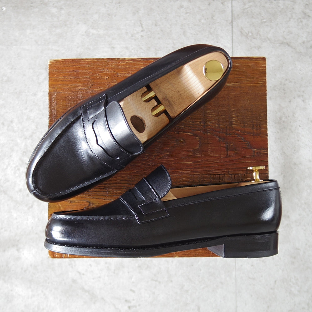 美品★J.M.ウエストン 6C【定価￥165,000-★180/コインローファー】41ラスト/ボックスカーフ/黒/メンズ/Weston/ウェストン★p263