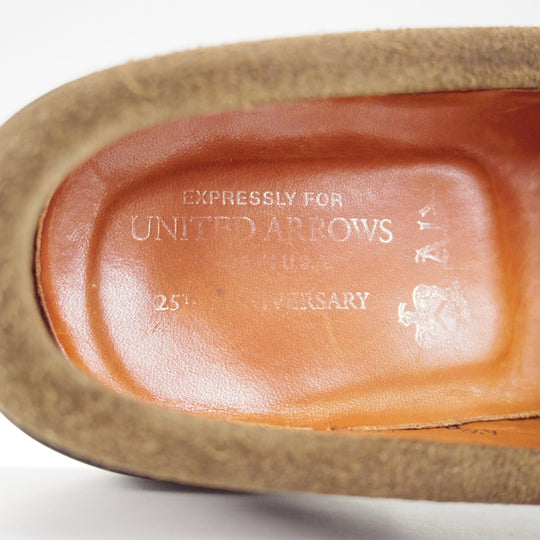 極上★オールデン 6.5D【現行定価17万円以上★ユナイテッドアローズ25周年記念モデル/62445】コインローファー/スエード/緑/ALDEN★o138