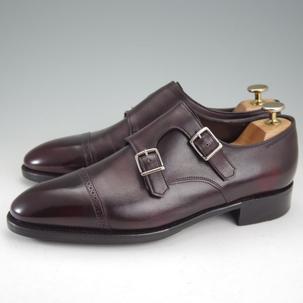 極美品★ジョンロブ 5.5E【定価￥332,200-★フィリップ2のダブルモンク仕様/7000ラスト】Philip2 Double Buckle/赤茶/JOHN LOBB★n645