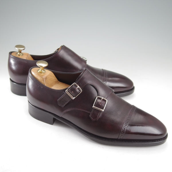 極美品★ジョンロブ 5.5E【定価￥332,200-★フィリップ2のダブルモンク仕様/7000ラスト】Philip2 Double Buckle/赤茶/JOHN LOBB★n645