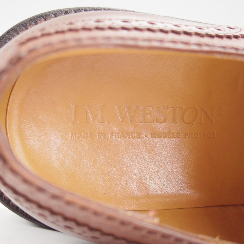 極美品★J.M.ウエストン 8D【現行定価￥275,000-★純正ツリー付/590/トリプルソールダービー】25ラスト/フルブローグ/タン/茶/Weston★o141
