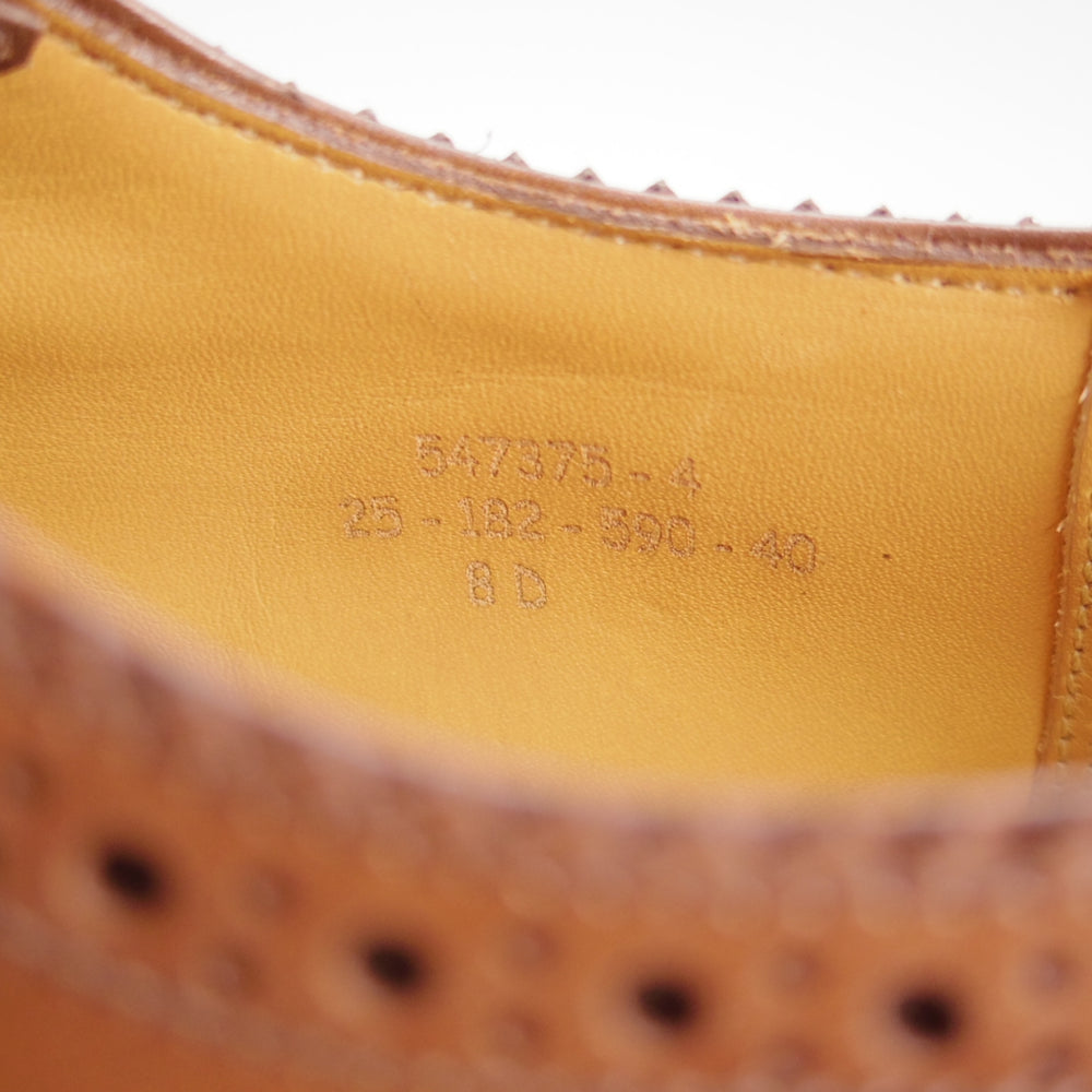 極美品★J.M.ウエストン 8D【現行定価￥275,000-★純正ツリー付/590/トリプルソールダービー】25ラスト/フルブローグ/タン/茶/Weston★o141