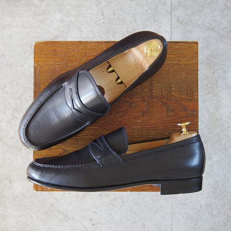 未使用★(伊)タニノクリスチー SIZE 7【デッドストック品★VITTORIO/コインローファー】カーフ/黒/メンズ/TANINO CRISCI★o142