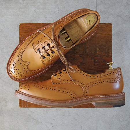 使用数回★トリッカーズ SIZE 8【定価￥132,000-★BOURTON/エイコンアンティーク】バートン/M5633/カントリーシューズ/薄茶/メンズ★o151