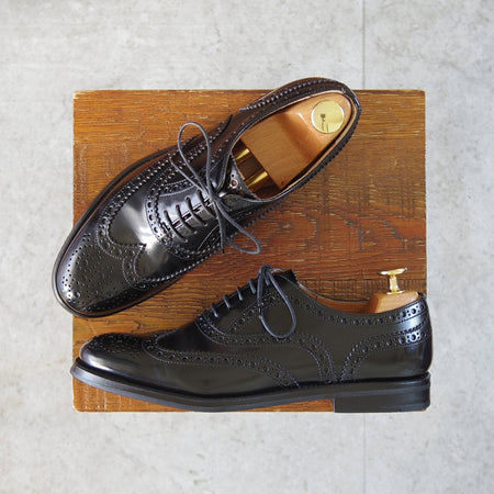 極美品★チャーチ(レディース) SIZE 36【定価￥176,000-★バーウッド/BURWOOD WG】ポリッシュドバインダーカーフ/黒/Church's★o145