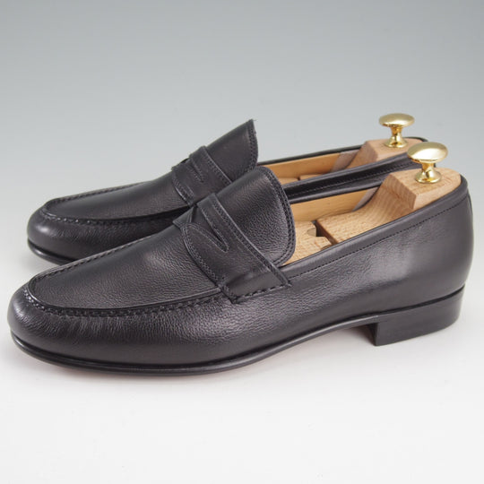 未使用★(伊)タニノクリスチー SIZE 7【デッドストック品★VITTORIO/コインローファー】カーフ/黒/メンズ/TANINO CRISCI★o142