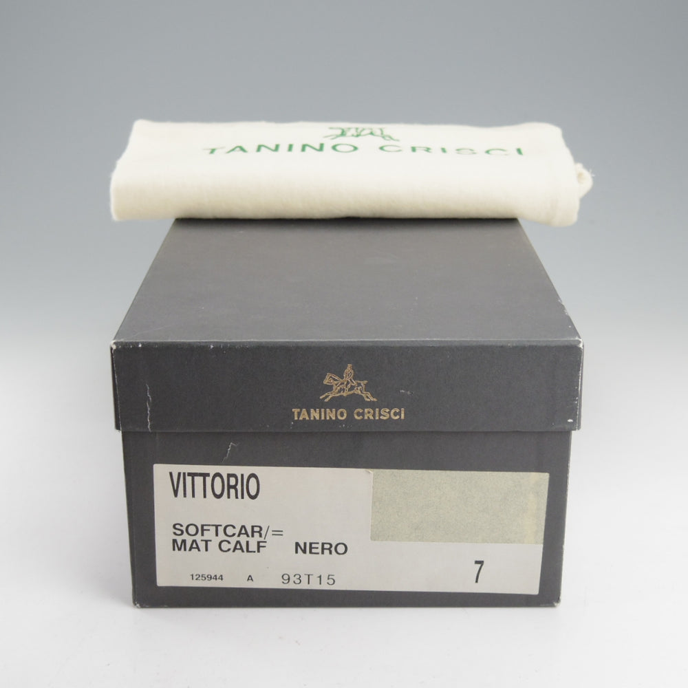 未使用★(伊)タニノクリスチー SIZE 7【デッドストック品★VITTORIO/コインローファー】カーフ/黒/メンズ/TANINO CRISCI★o142