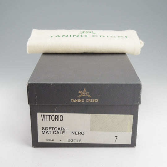 未使用★(伊)タニノクリスチー SIZE 7【デッドストック品★VITTORIO/コインローファー】カーフ/黒/メンズ/TANINO CRISCI★o142