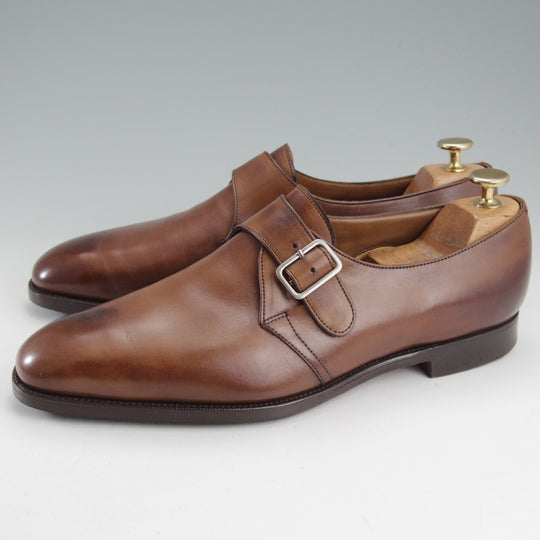 極上★エドワードグリーン 8E【貴重★旧トップドロワー/808ラスト】モンクストラップ/カーフ/濃茶/メンズ/EDWARD GREEN★o143