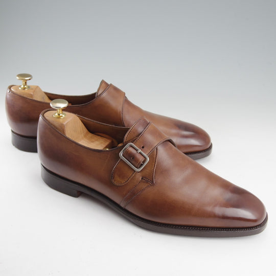 極上★エドワードグリーン 8E【貴重★旧トップドロワー/808ラスト】モンクストラップ/カーフ/濃茶/メンズ/EDWARD GREEN★o143