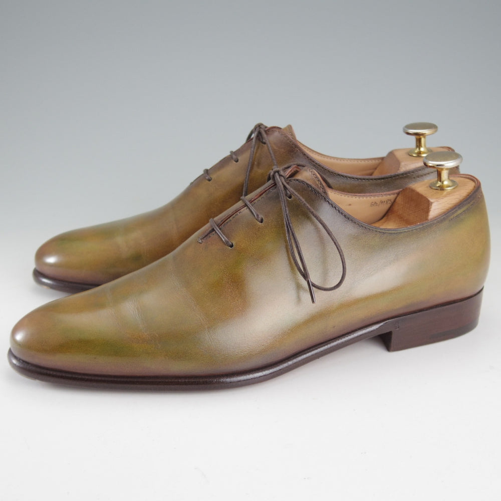 極美品★(仏)ベルルッティ SIZE 6.5【現行定価￥361,900-★アレッサンドロ/ALESSANDRO】ホールカット/薄緑～茶系パティーヌ/Berluti★p257