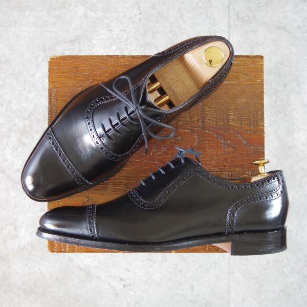 極美品★(英)チーニー 7F【定価￥99,000-★(英)ポールスミス別注/FENCHURCH】11028ラスト/クォーターブローグ/カーフ/黒/CHEANEY★n650