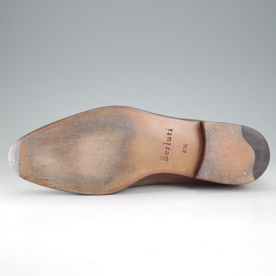 極美品★(仏)ベルルッティ SIZE 6.5【現行定価￥361,900-★アレッサンドロ/ALESSANDRO】ホールカット/薄緑～茶系パティーヌ/Berluti★p257