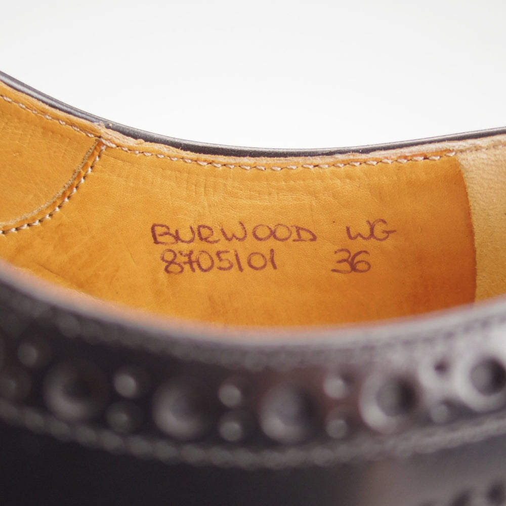 極美品★チャーチ(レディース) SIZE 36【定価￥176,000-★バーウッド/BURWOOD WG】ポリッシュドバインダーカーフ/黒/Church's★o145