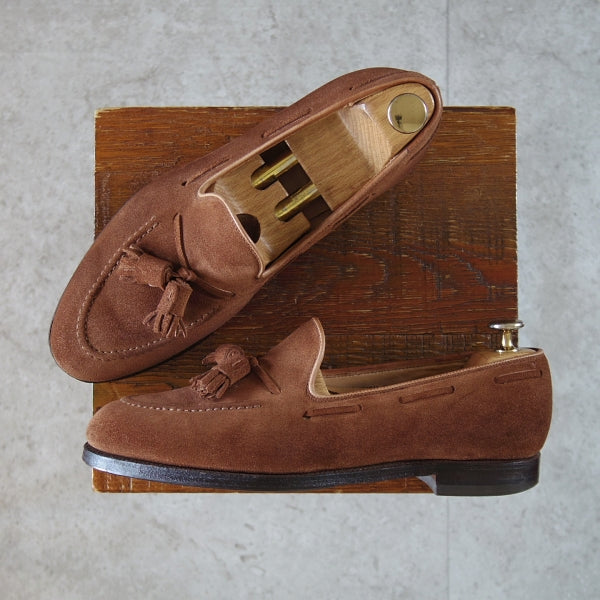 極上★クロケット&ジョーンズ 6E【定価￥121,000-★CAVENDISH 2/キャベンディッシュ】325ラスト/タッセルローファー/スエード/茶★n659