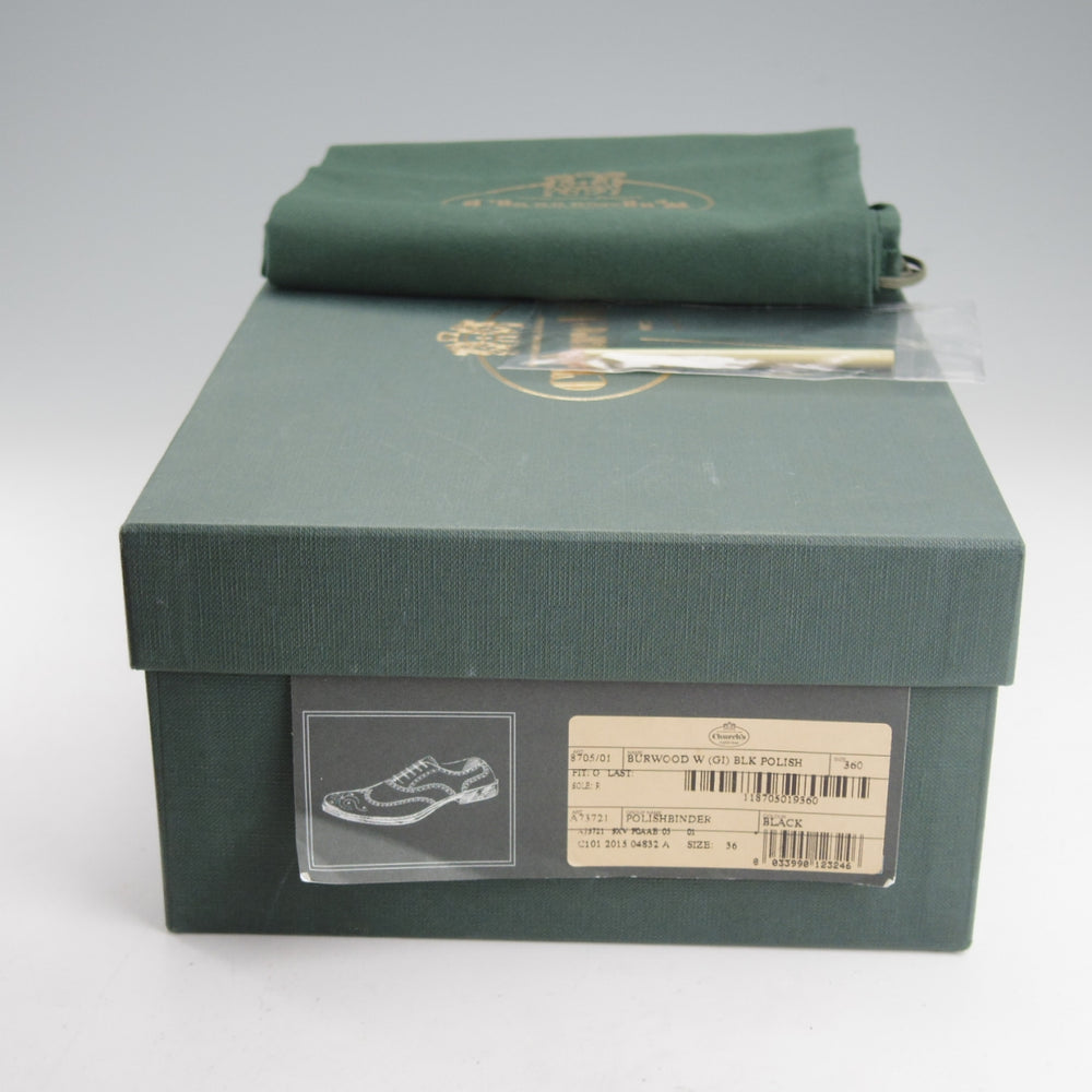 極美品★チャーチ(レディース) SIZE 36【定価￥176,000-★バーウッド/BURWOOD WG】ポリッシュドバインダーカーフ/黒/Church's★o145