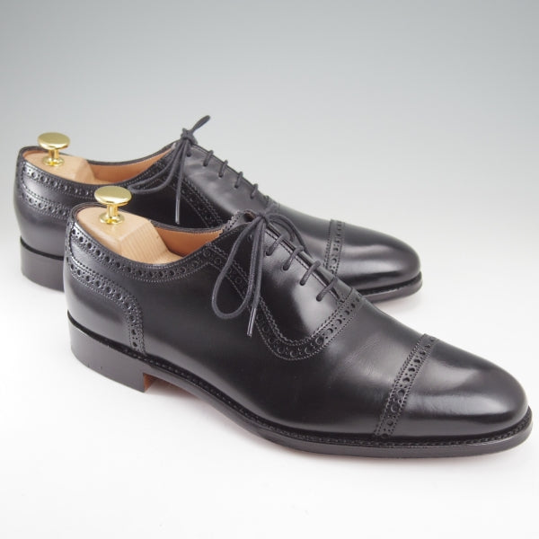 極美品★(英)チーニー 7F【定価￥99,000-★(英)ポールスミス別注/FENCHURCH】11028ラスト/クォーターブローグ/カーフ/黒/CHEANEY★n650