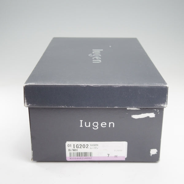 未使用★Iugen/イウゲン SIZE 7【定価￥44,000-★ローファー/IG202】スリッポン/カーフ×グレインレザー/黒×白/メンズ★m613