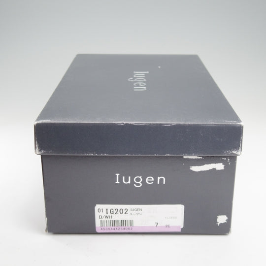 未使用★Iugen/イウゲン SIZE 7【定価￥44,000-★ローファー/IG202】スリッポン/カーフ×グレインレザー/黒×白/メンズ★m613
