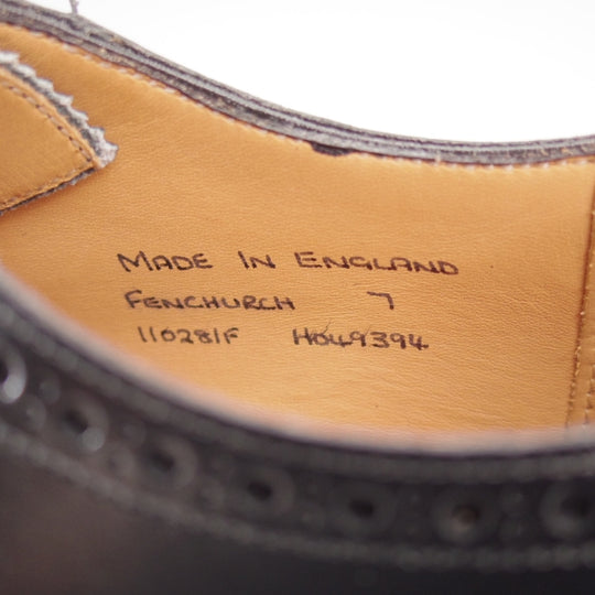 極美品★(英)チーニー 7F【定価￥99,000-★(英)ポールスミス別注/FENCHURCH】11028ラスト/クォーターブローグ/カーフ/黒/CHEANEY★n650