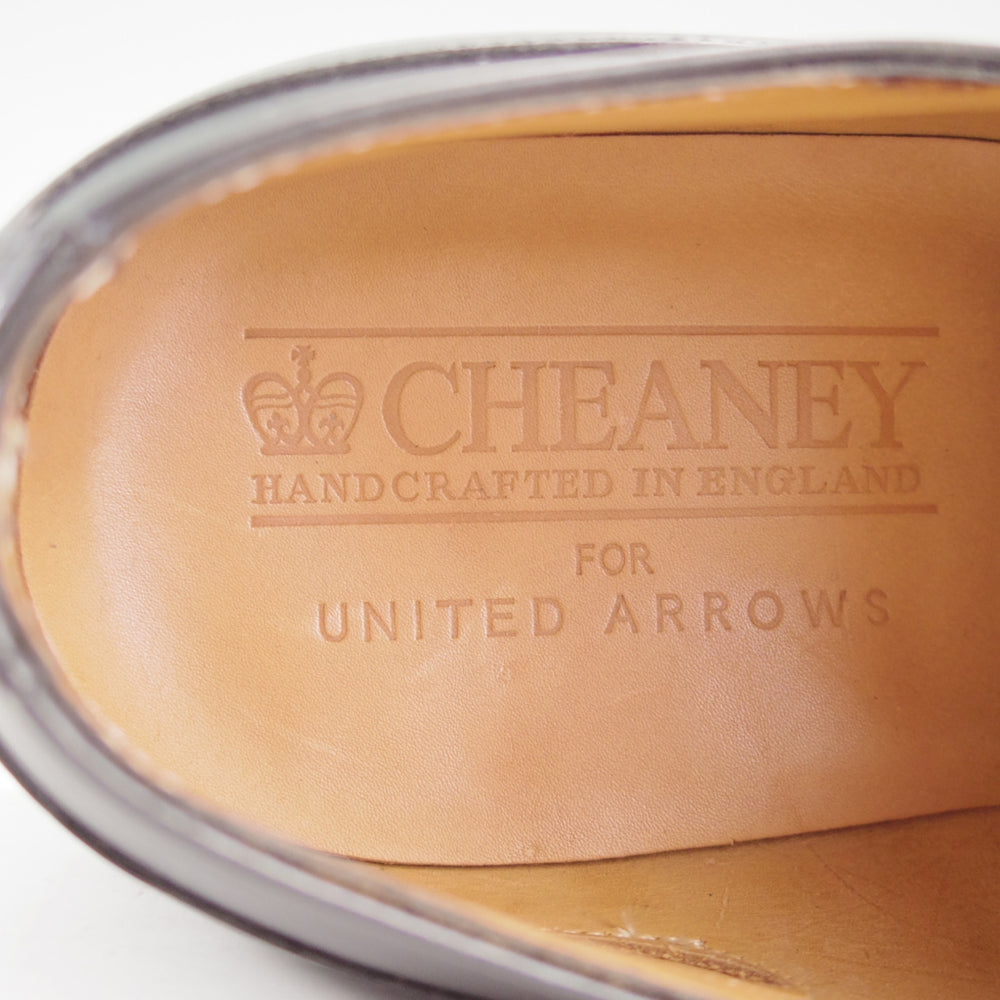 極美品★(英)チーニー 8F【貴重★ユナイテッドアローズ別注/ストレートチップ/3888ラスト】カーフ/黒/メンズ/CHEANEY★o146