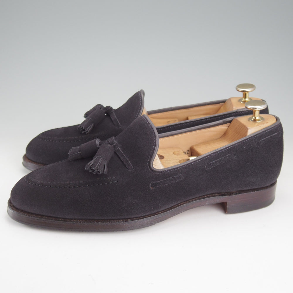 美品★クロケット&ジョーンズ 6.5E【定価￥137,500-★CAVENDISH 3/キャベンディッシュ】タッセルローファー/375ラスト/スエード/紺★p260