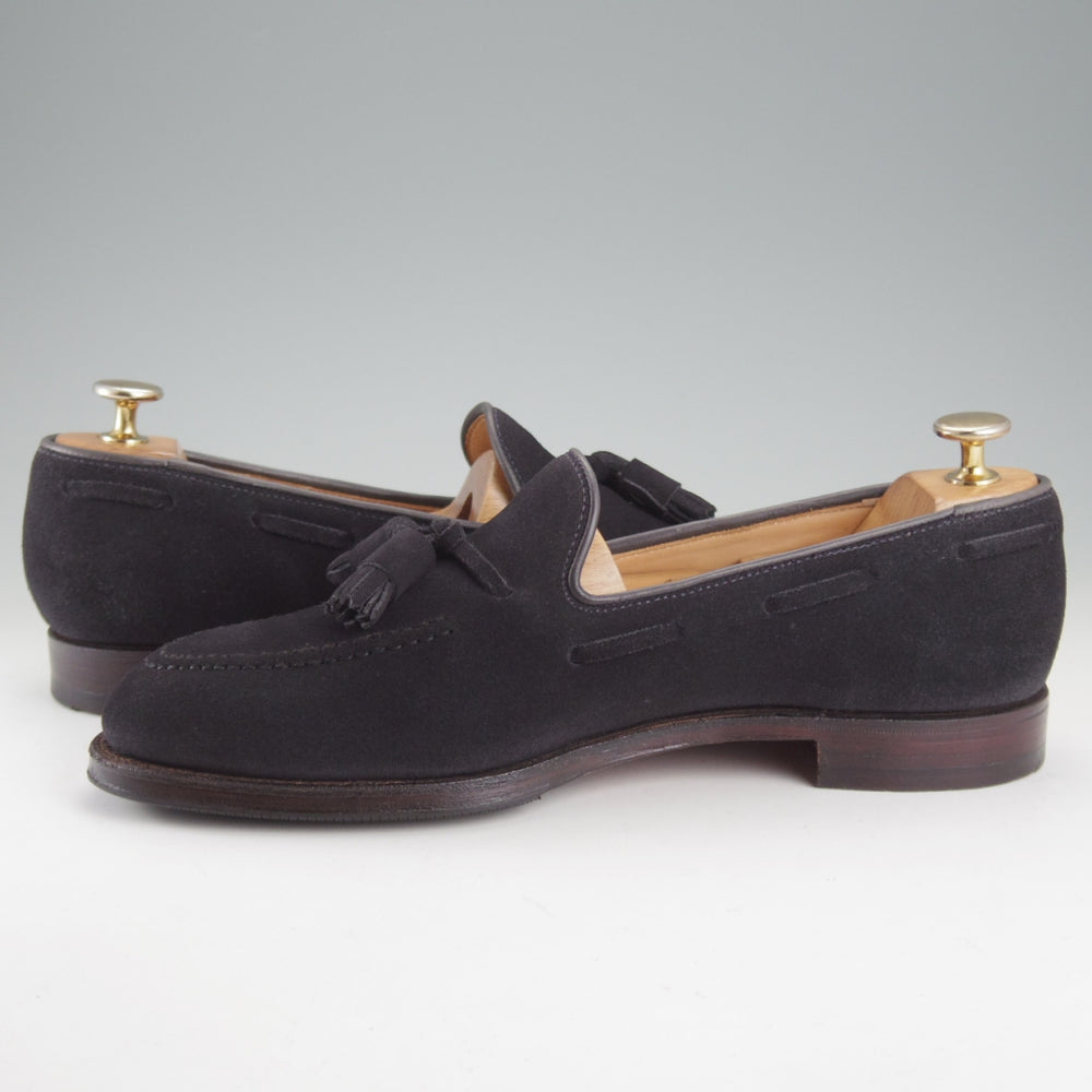 美品★クロケット&ジョーンズ 6.5E【定価￥137,500-★CAVENDISH 3/キャベンディッシュ】タッセルローファー/375ラスト/スエード/紺★p260
