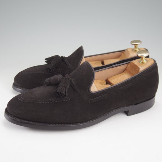 極上★クロケット&ジョーンズ 6.5E【定価￥121,000-★CAVENDISH 3/キャベンディッシュ3】タッセルローファー/375ラスト/スエード/黒★n652