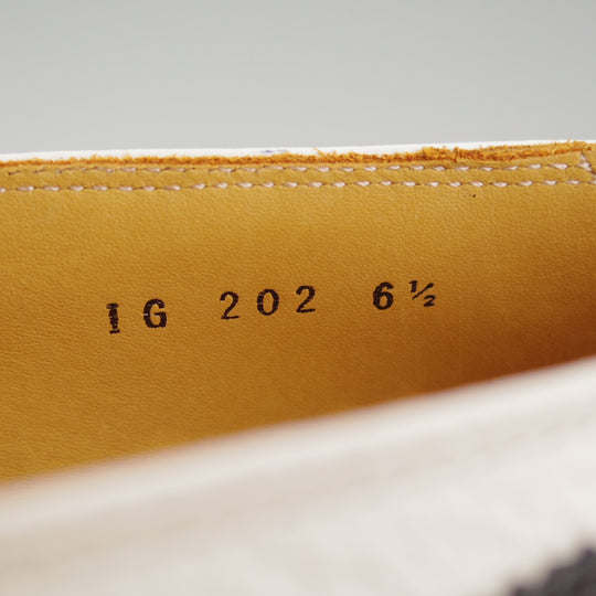 未使用★Iugen/イウゲン SIZE 6.5【定価￥44,000-★ローファー/IG202】スリッポン/カーフ×グレインレザー/黒×白/メンズ★o147