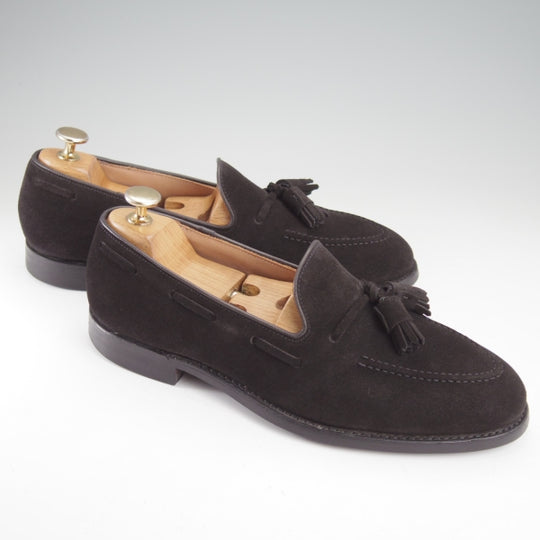 極上★クロケット&ジョーンズ 6.5E【定価￥121,000-★CAVENDISH 3/キャベンディッシュ3】タッセルローファー/375ラスト/スエード/黒★n652