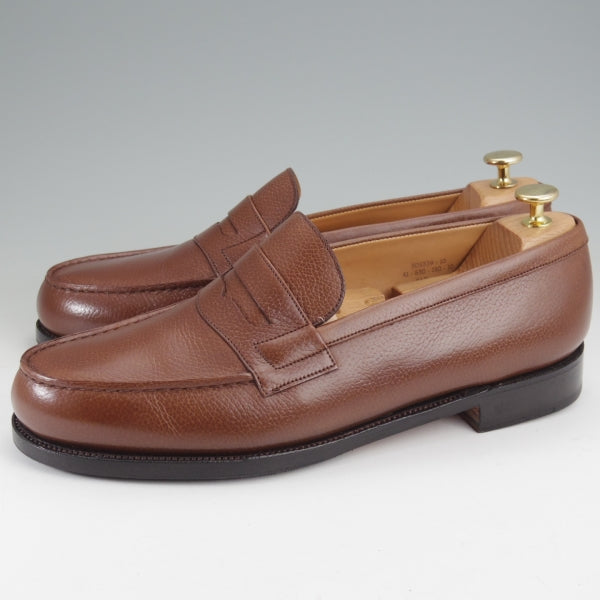 極美品★J.M.ウエストン 9.5E【現行定価￥156,200-★180/コインローファー】41ラスト/チェルケス/シボ革/茶/Weston/ウェストン★n139