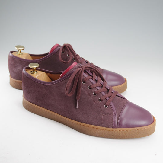 極美品★ジョンロブ 7.5E【注文価格￥194,040-★バイリクエスト品/LEVAH】0315ラスト/レザースニーカー/PLUM/赤茶/JOHN LOBB★o148
