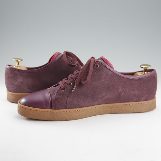 極美品★ジョンロブ 7.5E【注文価格￥194,040-★バイリクエスト品/LEVAH】0315ラスト/レザースニーカー/PLUM/赤茶/JOHN LOBB★o148