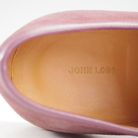 極美品★ジョンロブ 7.5E【注文価格￥194,040-★バイリクエスト品/LEVAH】0315ラスト/レザースニーカー/PLUM/赤茶/JOHN LOBB★o148