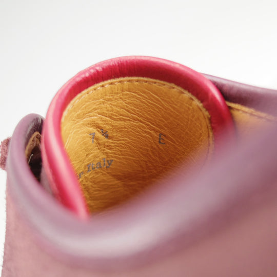 極美品★ジョンロブ 7.5E【注文価格￥194,040-★バイリクエスト品/LEVAH】0315ラスト/レザースニーカー/PLUM/赤茶/JOHN LOBB★o148