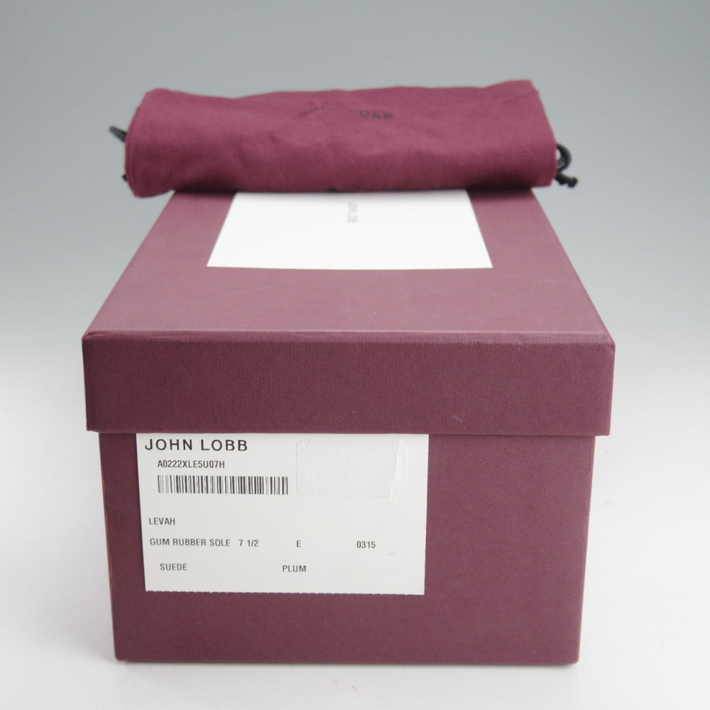 極美品★ジョンロブ 7.5E【注文価格￥194,040-★バイリクエスト品/LEVAH】0315ラスト/レザースニーカー/PLUM/赤茶/JOHN LOBB★o148